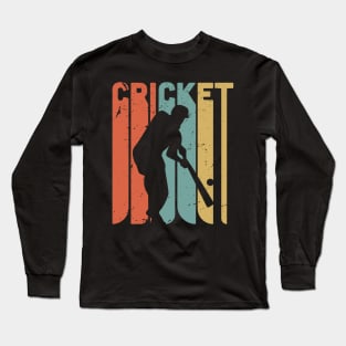 Retro cricket  / cricket lover gift idea / Cricket fan present Long Sleeve T-Shirt